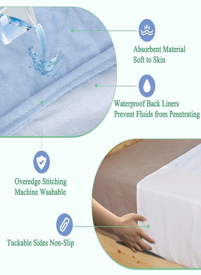 اوسا فوط سريرية لسلس البول للبالغين، فوط تبول، فوط سريرية لتحديد وضعية المريض في المستشفى، قابلة لإعادة الاستخدام، مقاومة للماء، قابلة للغسل، ملاءة سحب، فوط طبية لنقل المرضى، فوط طبية واقية للمرضى المسنين طريحي الفراش - 48 × 36 بوصة - Image 3